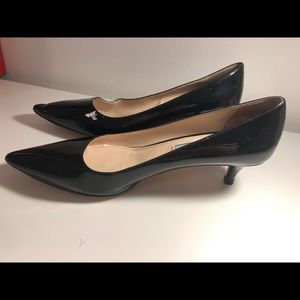 Prada black patent low heel